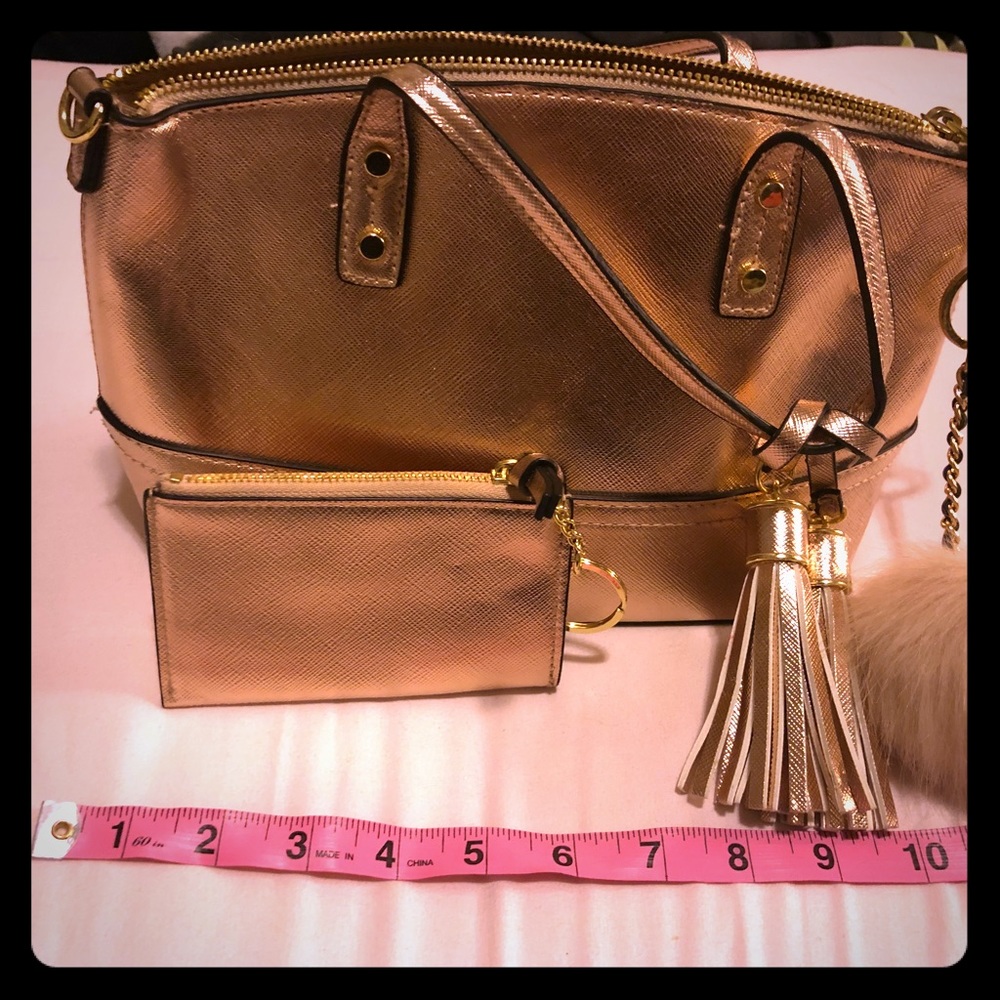 Rose gold purse and wallet